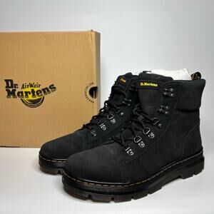 Dr. Martens Combs Women Suede Casual Boots in Black Hi Suede Wp